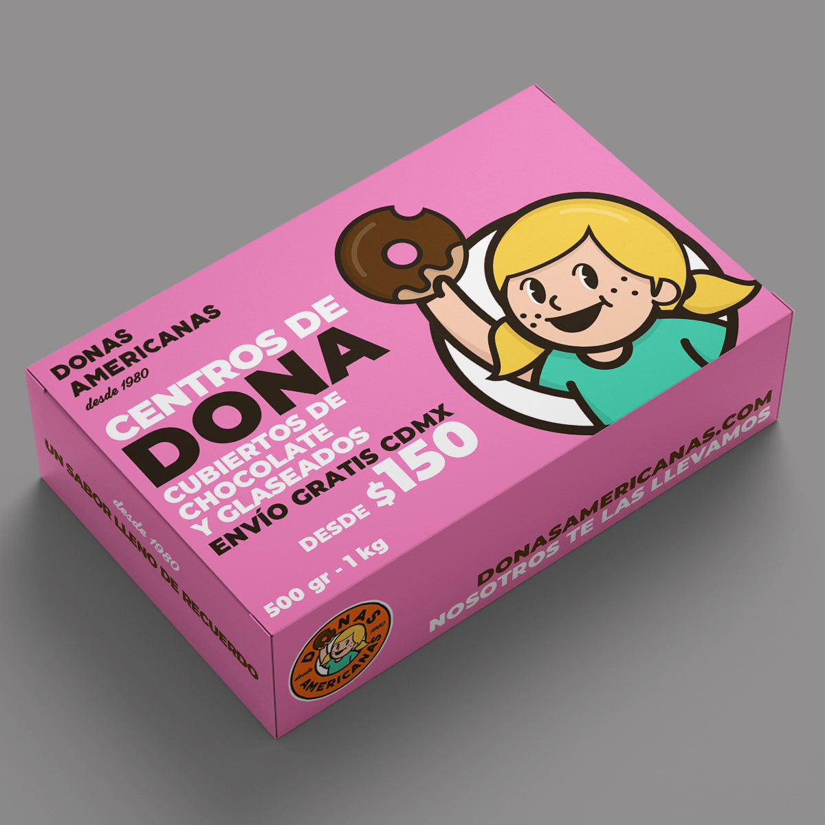 Centros de Dona cubiertos de Chocolate
